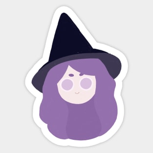 Cute Witch with purple hair and black hat 🔮 Sticker